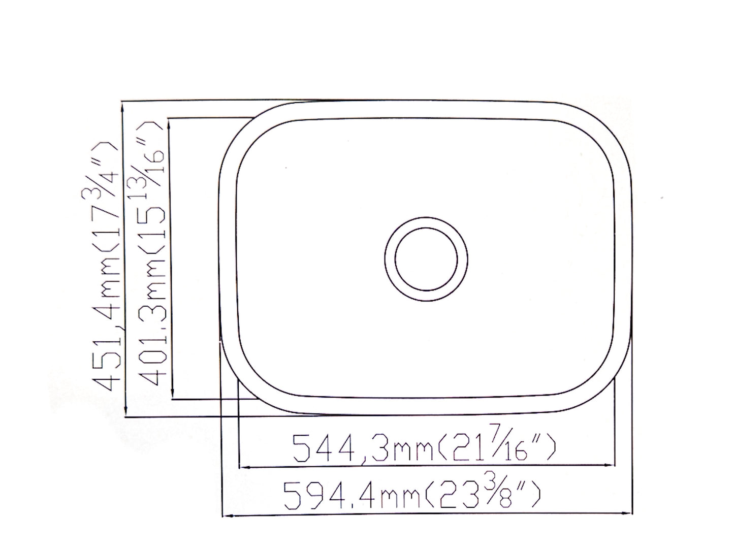 Single Short Undermount Sink - 18 G Stainless Steel